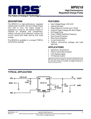 MP9218 datasheet cover page