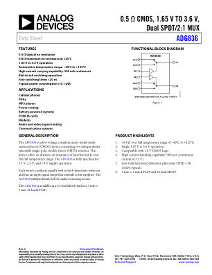 ADG836 数据手册首页