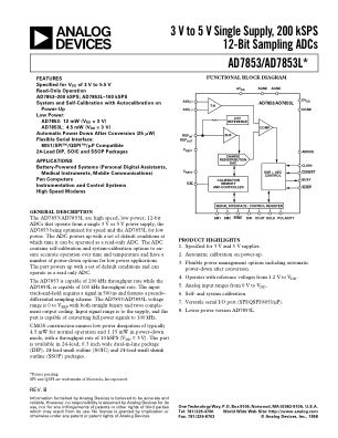 AD7853 数据手册首页