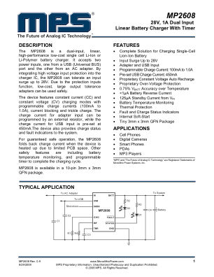 MP2608 datasheet cover page