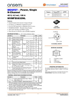 NVMFS5832NL datasheet cover page
