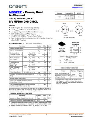 NVMFD010N10MCL 数据手册首页