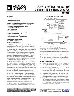 AD7707 数据手册首页