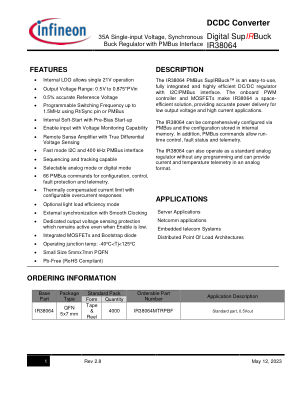 IR38064MTRPBF datasheet cover page