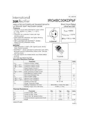 IRG4BC30KD 数据手册首页