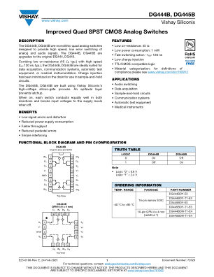 DG444 datasheet cover page