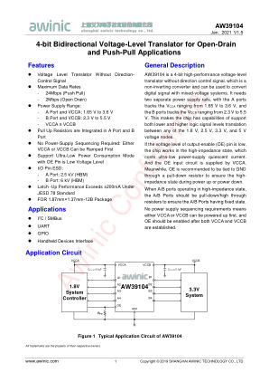 AW39104FOR 数据手册首页