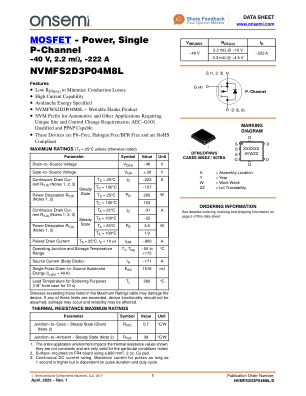 NVMFS2D3P04M8L 数据手册首页