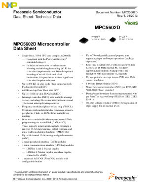 MPC5602D datasheet cover page