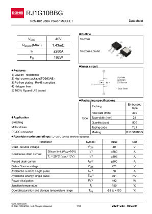 RJ1G10BBG 数据手册首页