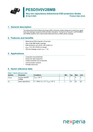 PESD5V0V2BMBYL datasheet cover page