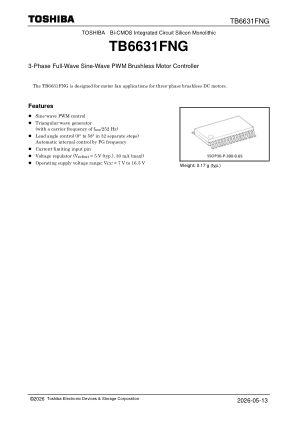 TB6631FNG datasheet cover page