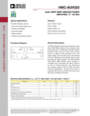 HMC-AUH320 datasheet cover page
