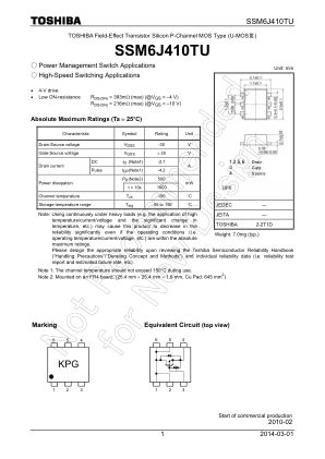 SSM6J410TU datasheet cover page