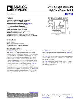 ADP196 数据手册首页