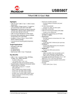 USB5807-I 数据手册首页