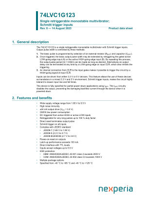 74LVC1G123GN datasheet cover page