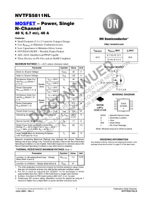 NVTFS5811NL datasheet cover page