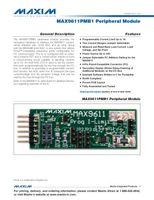 MAX9611PMB1 datasheet cover page