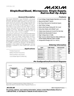 MAX4091-MAX4094 datasheet cover page