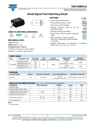 1N4148WS-G datasheet cover page