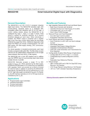 MAX22190 datasheet cover page