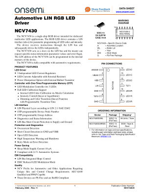 NCV7430 数据手册首页