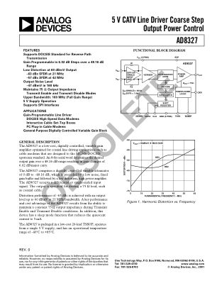 AD8327 数据手册首页