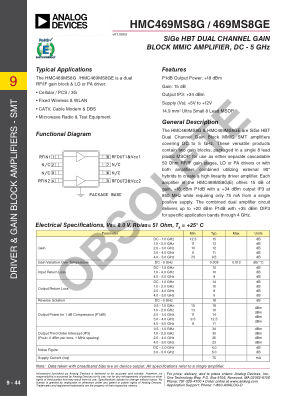 HMC469 datasheet cover page
