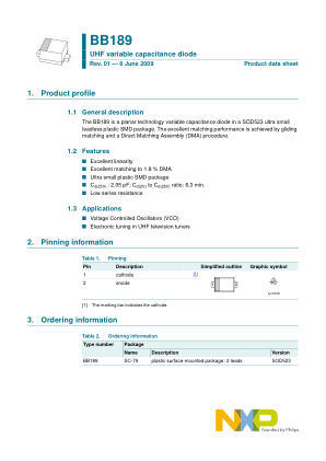 BB189 datasheet cover page