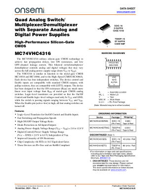 MC74VHC4316 datasheet cover page