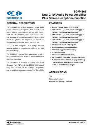SGM4863 数据手册首页