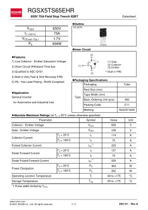 RGSX5TS65EHR 数据手册首页