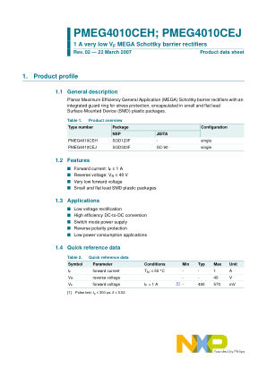 PMEG4010CEJ 数据手册首页