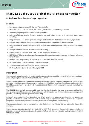 IR35212MTRPBF datasheet cover page
