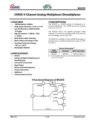 RS2255 数据手册首页
