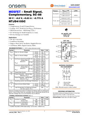 NTJD4105C 数据手册首页