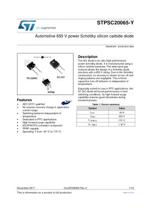 STPSC20065-Y datasheet cover page