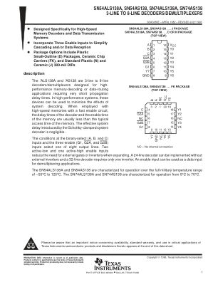 SN74AS138 datasheet cover page