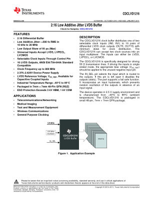 CDCLVD1216 datasheet cover page