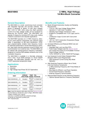 MAX16903 datasheet cover page