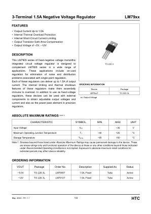 LM7905 datasheet cover page