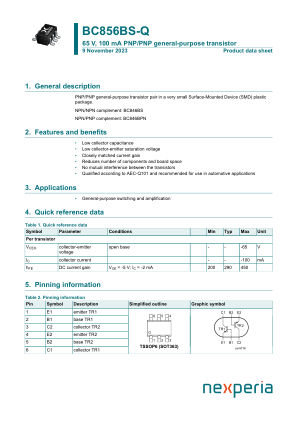 BC856BS-QX datasheet cover page