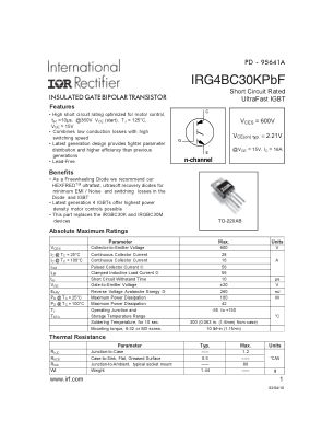 IRG4BC30K datasheet cover page