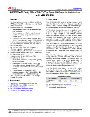 UCC25661-Q1 datasheet cover page