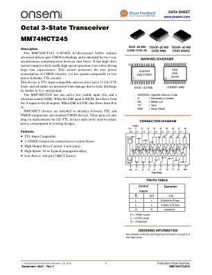 MM74HCT245 数据手册首页
