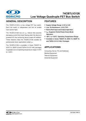 74CBTLV3126-BRIEF datasheet cover page