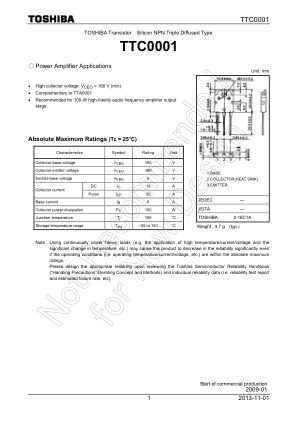 TTC0001 datasheet cover page