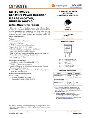 MBRB8H100 datasheet cover page