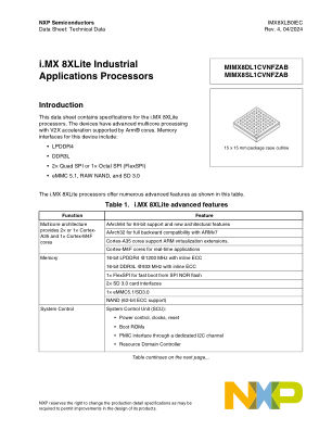 IMX8XLB0IEC 数据手册首页